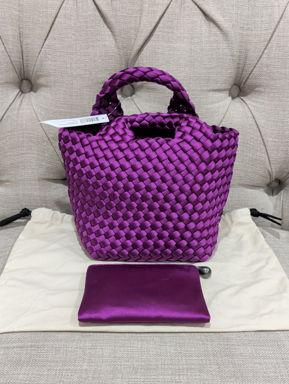 Naghedi St. Barths Petit Satin Tote in Bisou